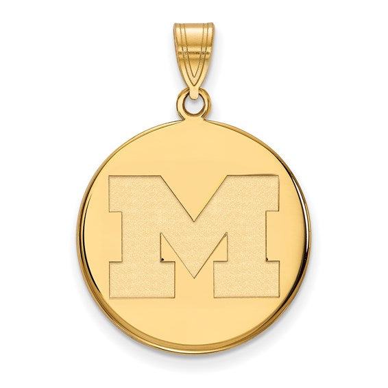 University of Michigan 14k Letter M Large Disc Pendant