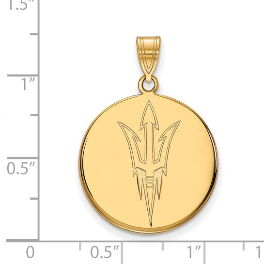 Arizona State University Pitchfork 14k Large Disc Pendant