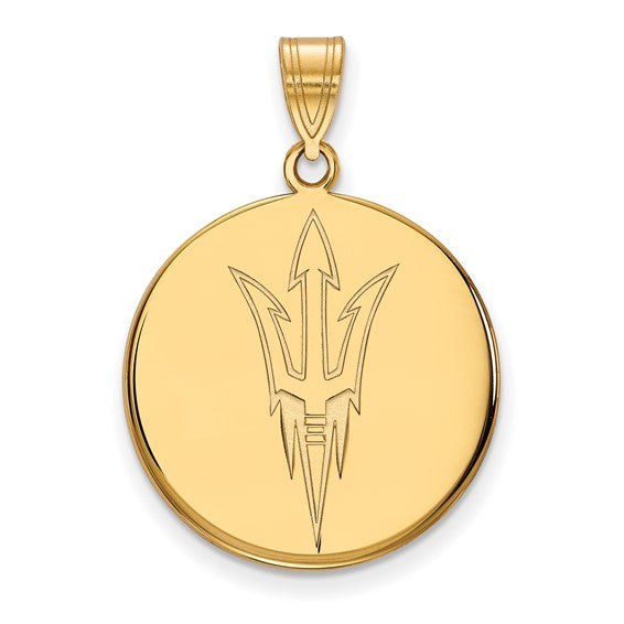 Arizona State University Pitchfork 14k Large Disc Pendant