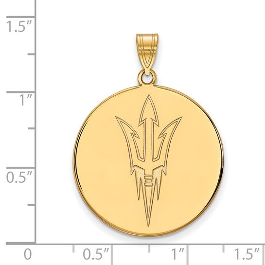Arizona State University Pitchfork 14k Extra Large Disc Pendant
