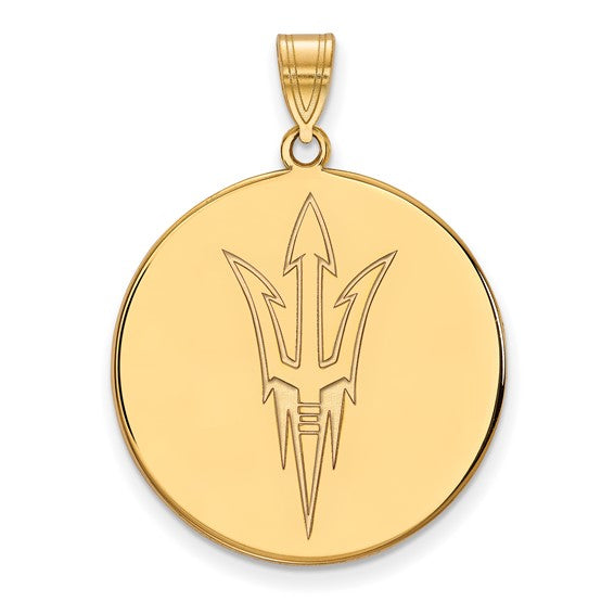 Arizona State University Pitchfork 14k Extra Large Disc Pendant