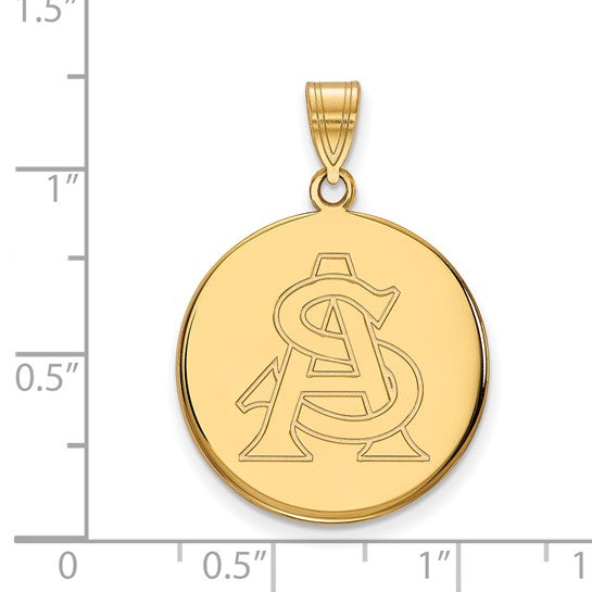 Arizona State University A-S 14k Large Disc Pendant