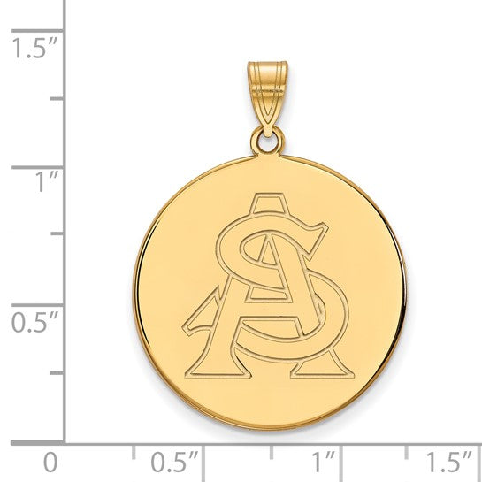 Arizona State University A-S 14k Extra Large Disc Pendant