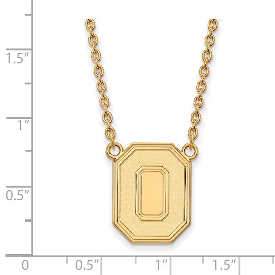 Ohio State University 14k Letter O Large Pendant on 18" Cable Chain