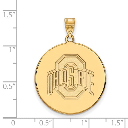 Ohio State University 14k Extra Large Disc Pendant