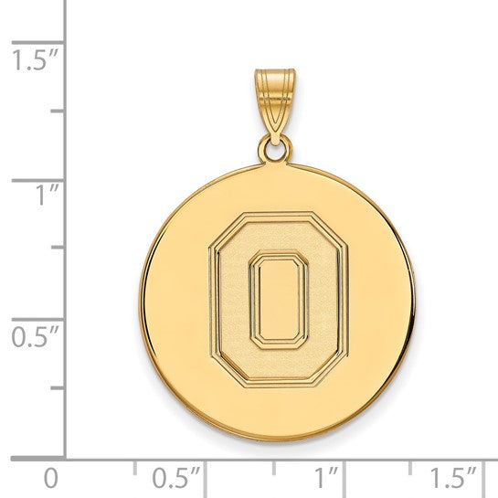 Ohio State University Letter O 14k Extra Large Disc Pendant