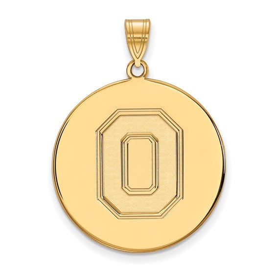 Ohio State University Letter O 14k Extra Large Disc Pendant