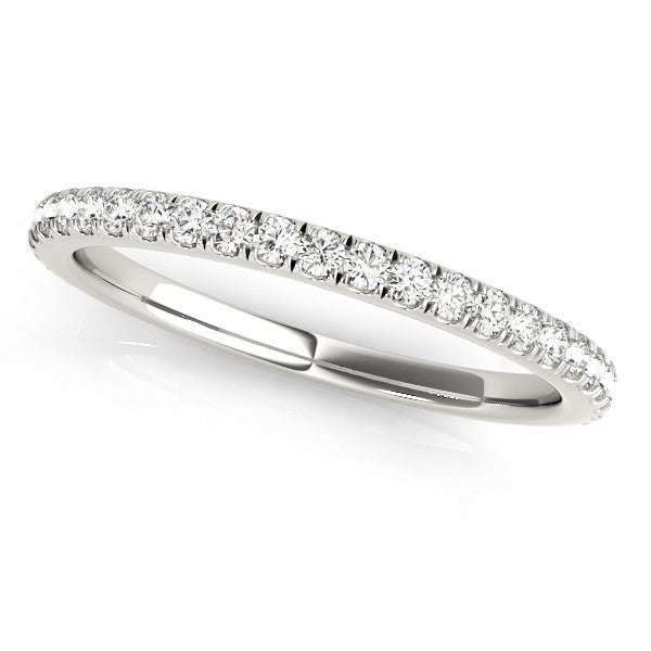 14k White Gold Lab-Created Diamond Wedding Band