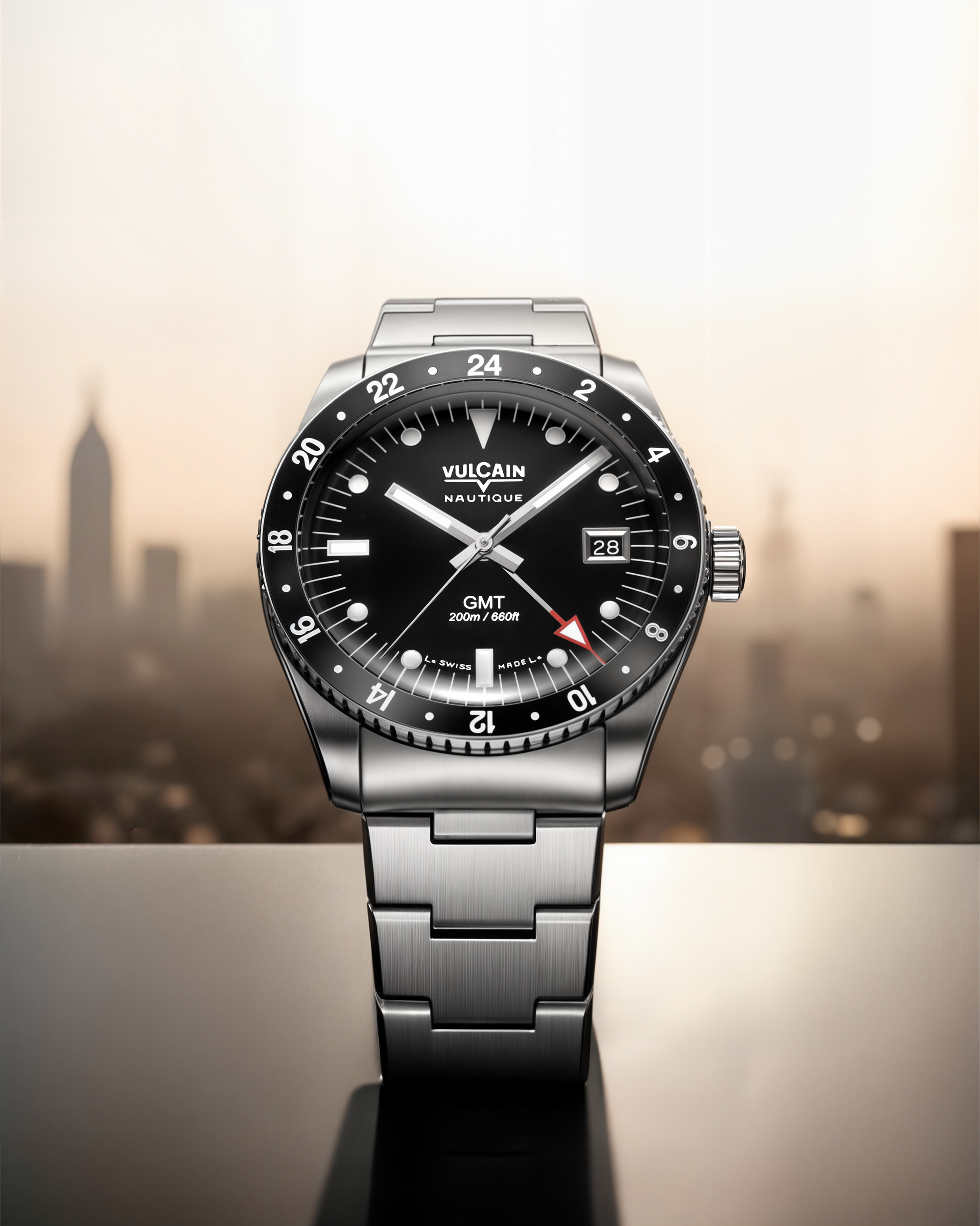 Vulcain Skindiver Nautical GMT Black (38mm) 680174B07