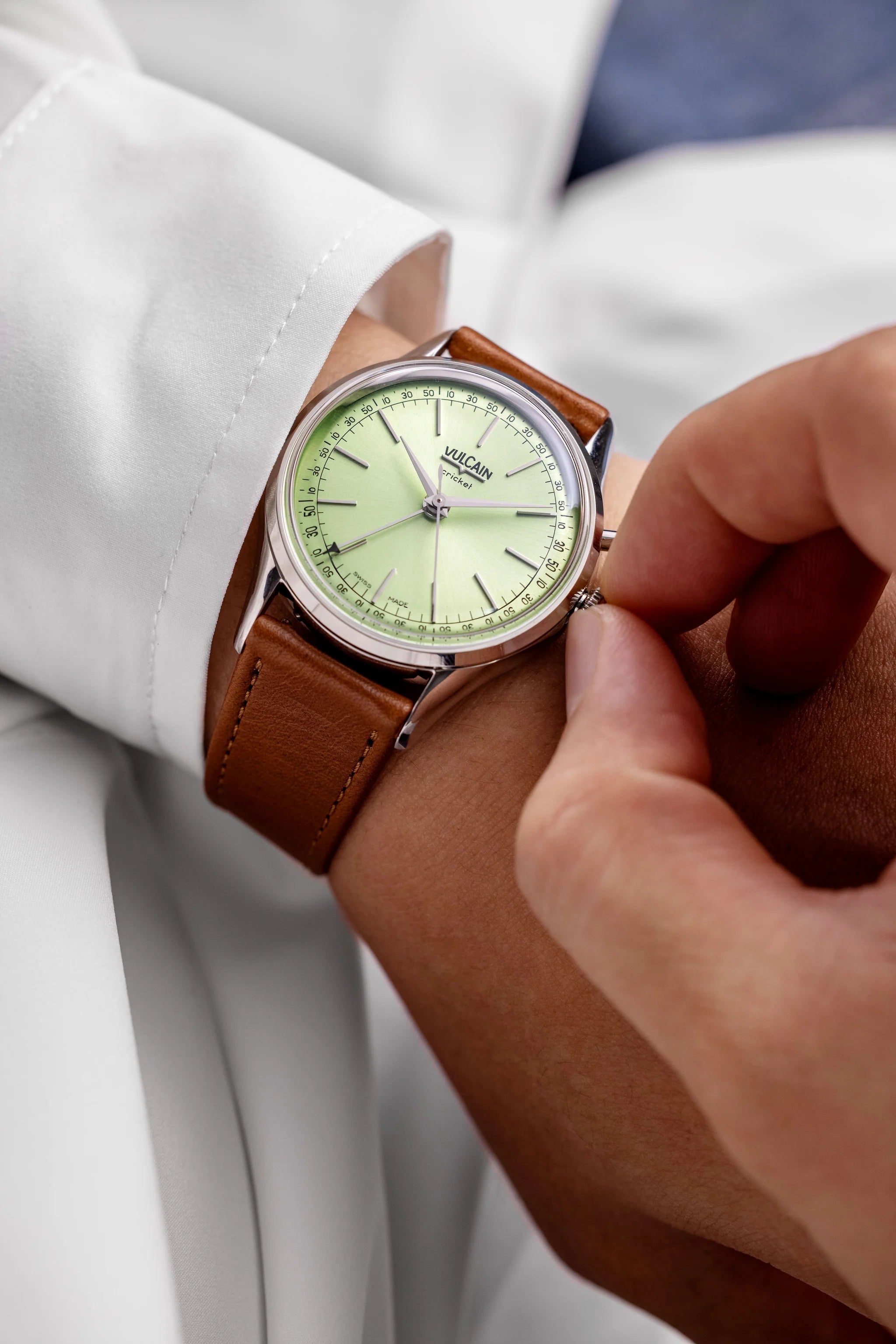 Vulcain Cricket President (39mm) Pistachio Green 100173A90 / 100273A90