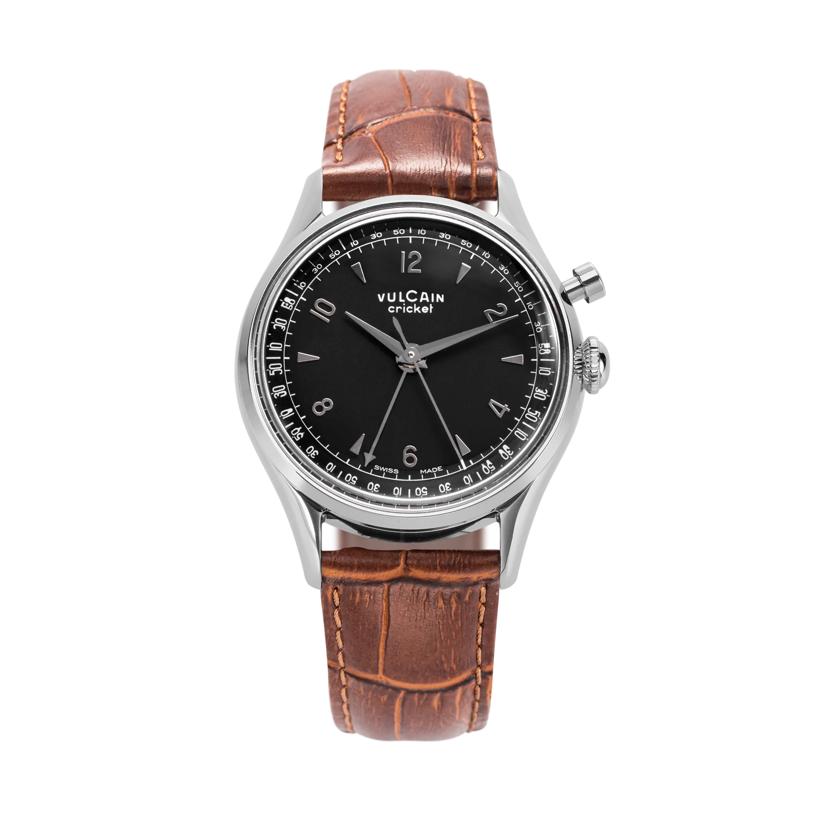 Vulcain Cricket Tradition Alarm (39mm) Black 100168A05 / 100268A05