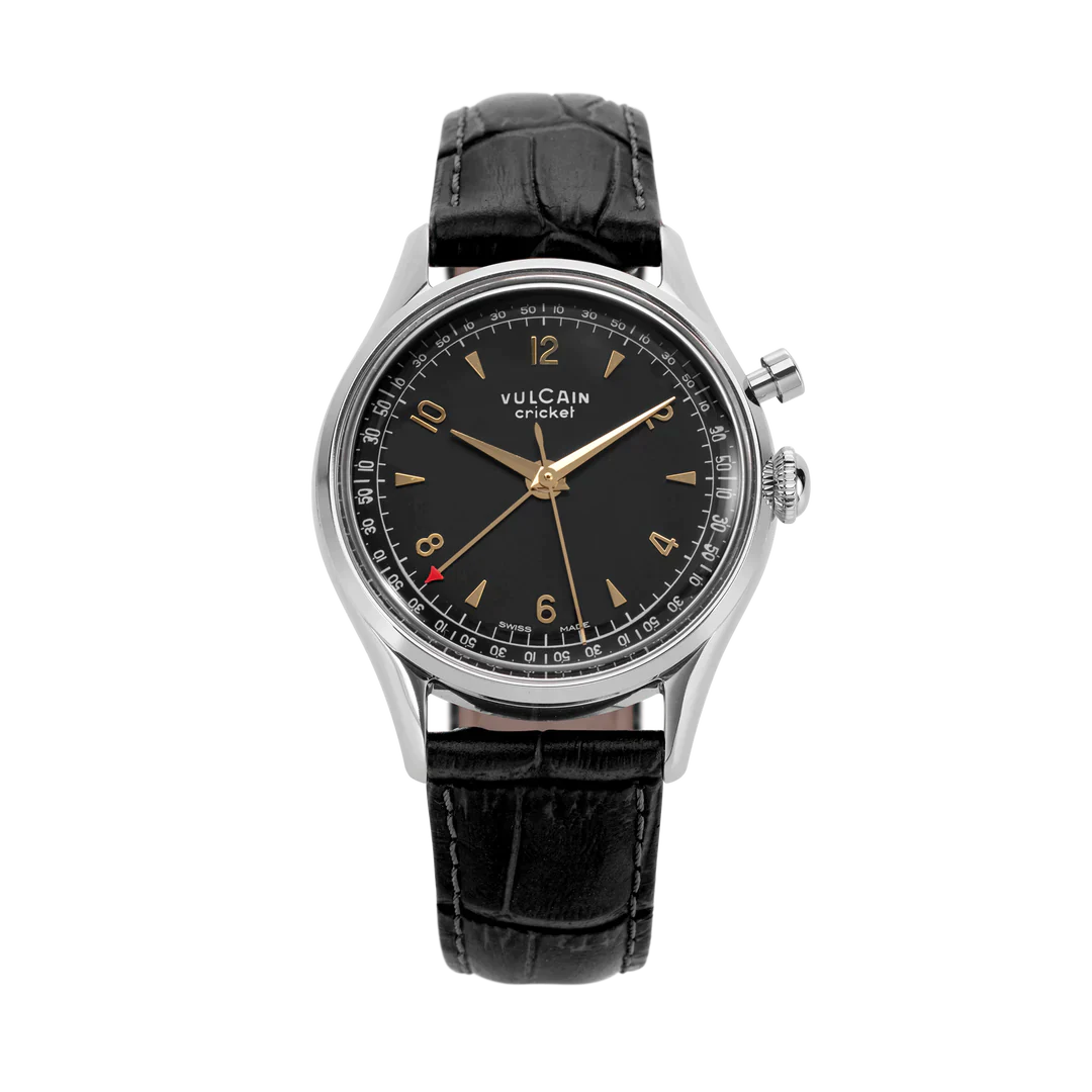 Vulcain Cricket Tradition Alarm (39mm) Black & Gold 100168A06 / 100268A06