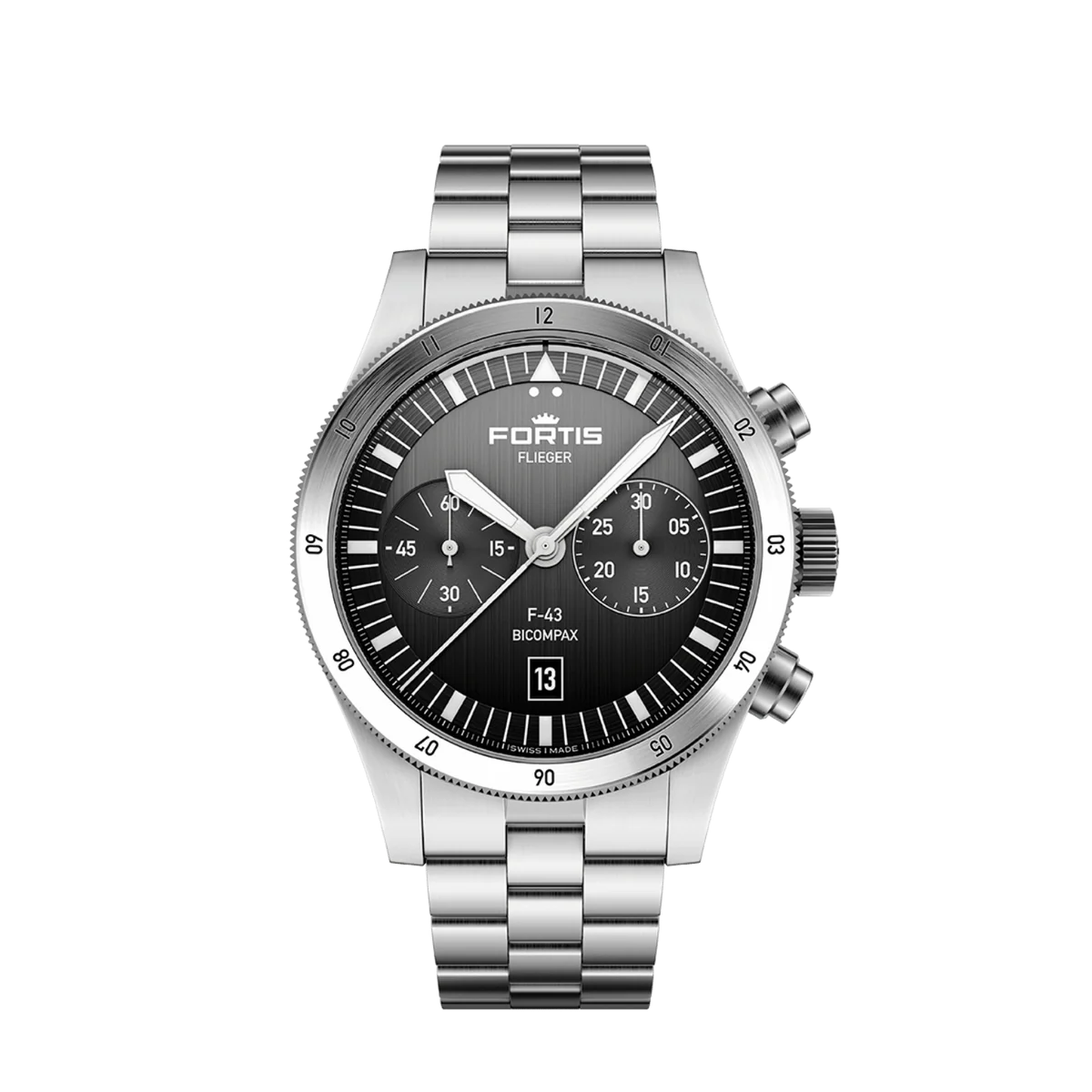 Fortis Flieger F-43 Bicompax Black F4240006