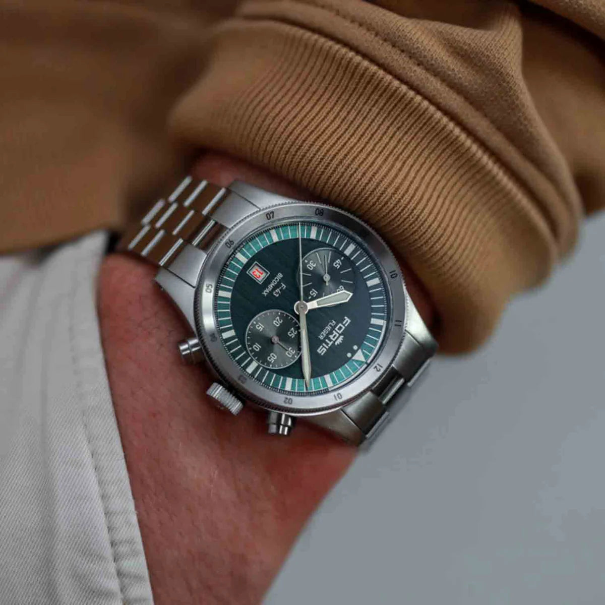 Fortis Flieger F-43 Bicompax Petrol F4240008