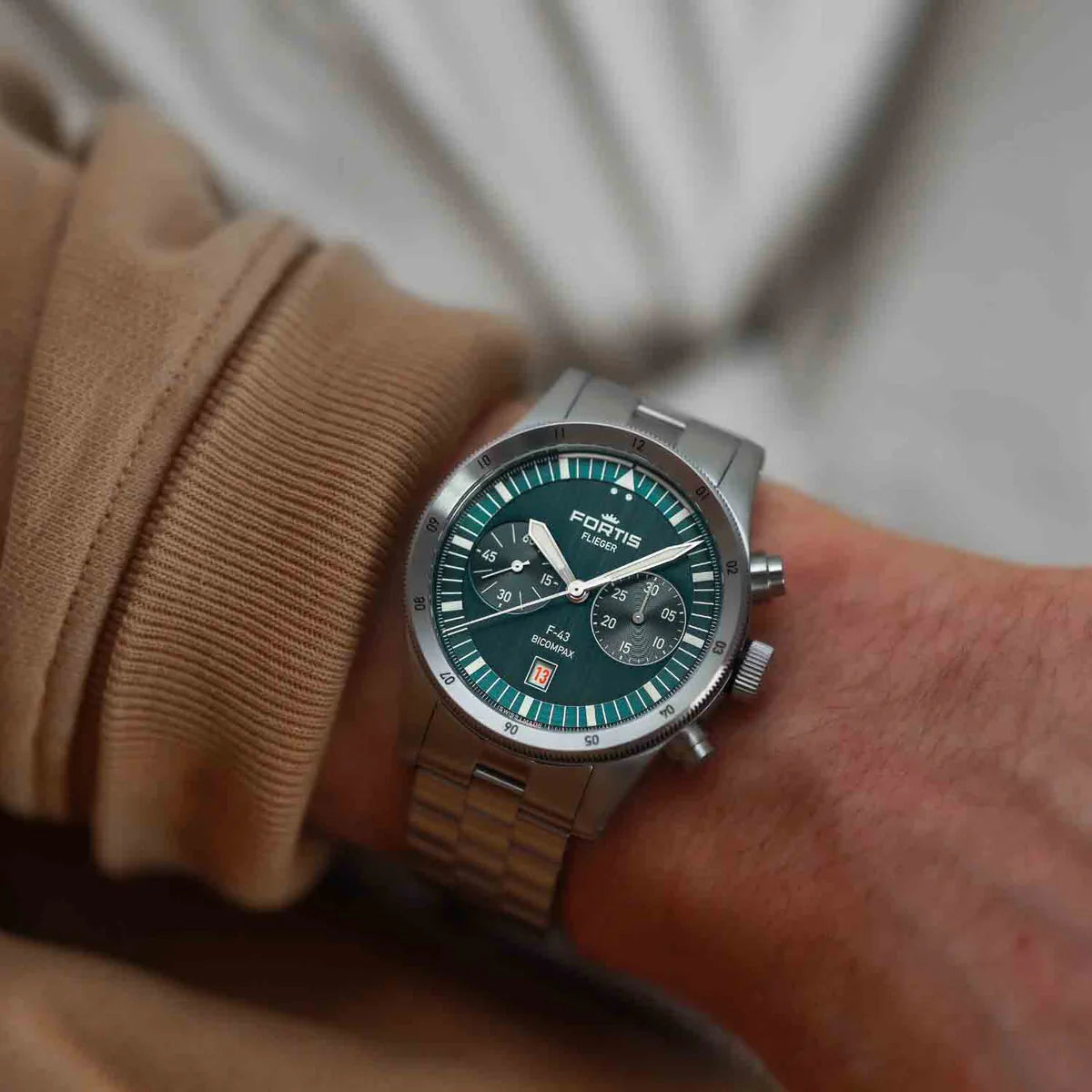 Fortis Flieger F-43 Bicompax Petrol F4240008