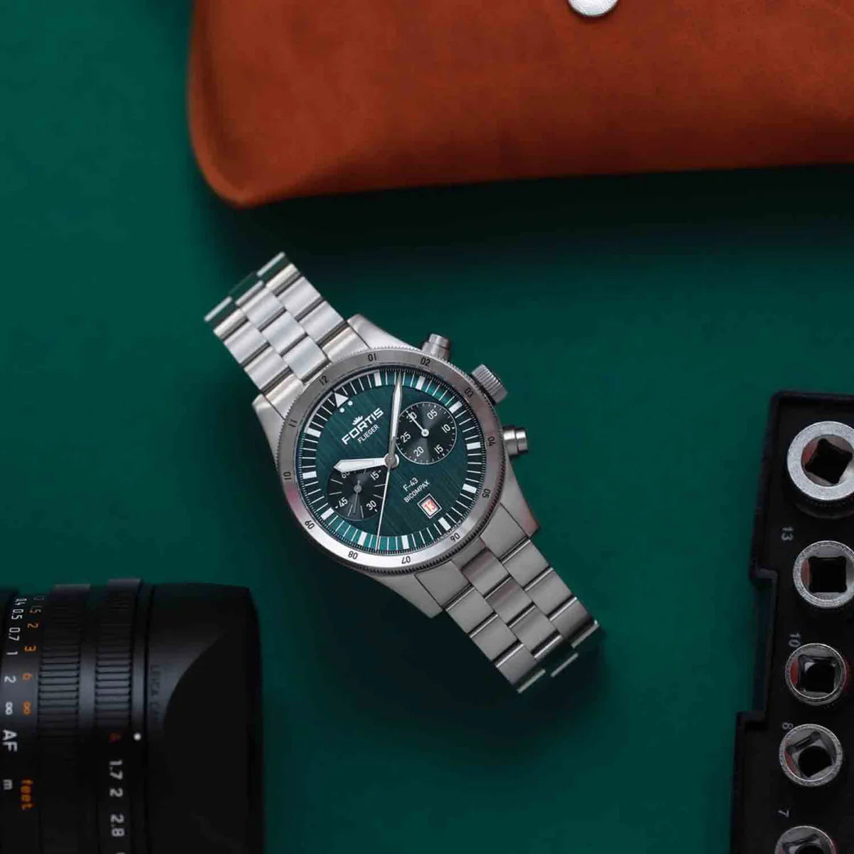 Fortis Flieger F-43 Bicompax Petrol F4240008
