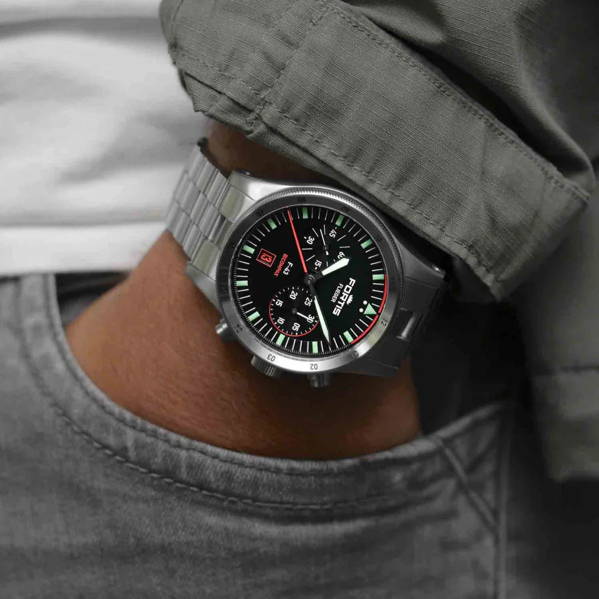 Fortis Flieger F-43 Bicompax Original F4240004