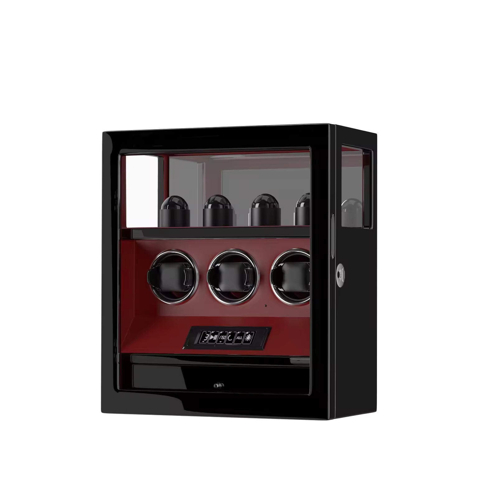 Tachymeters 3 Watch Programmable Watch Winder With Storage - Red