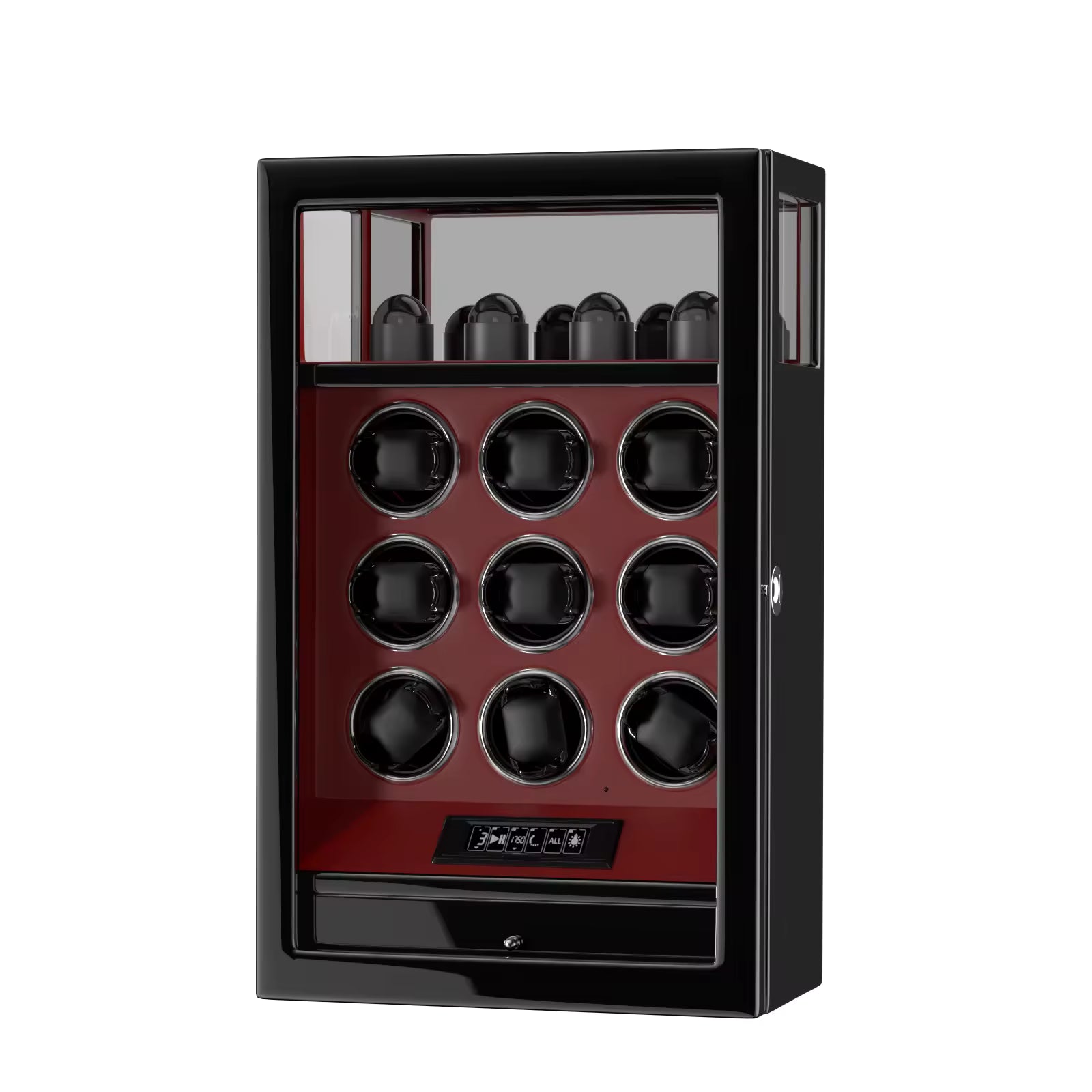 Tachymeters 9 Watch Programmable Watch Winder With Storage - Red