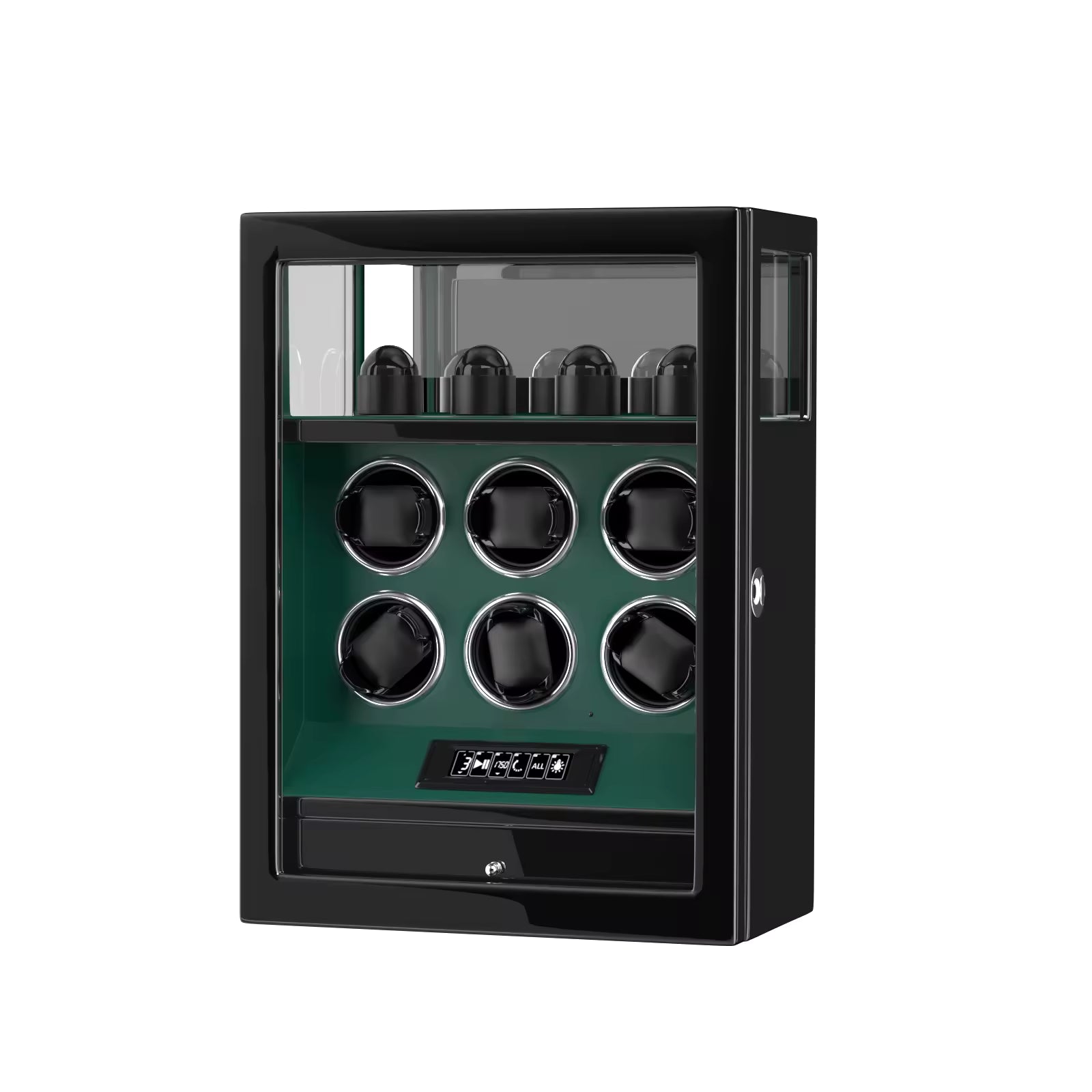 Tachymeters 6 Watch Programmable Watch Winder With Storage - Green