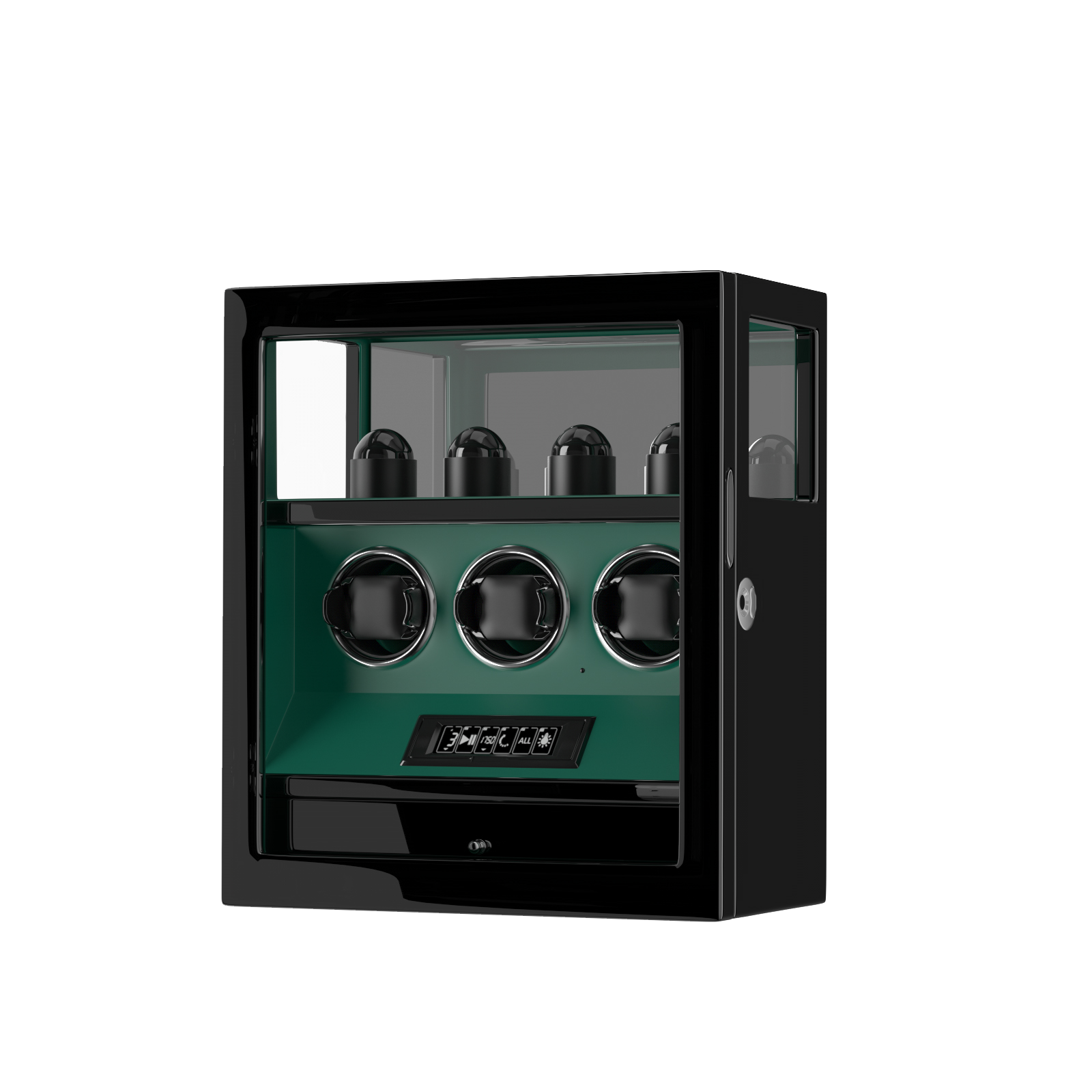 Tachymeters 3 Watch Programmable Watch Winder With Storage - Green
