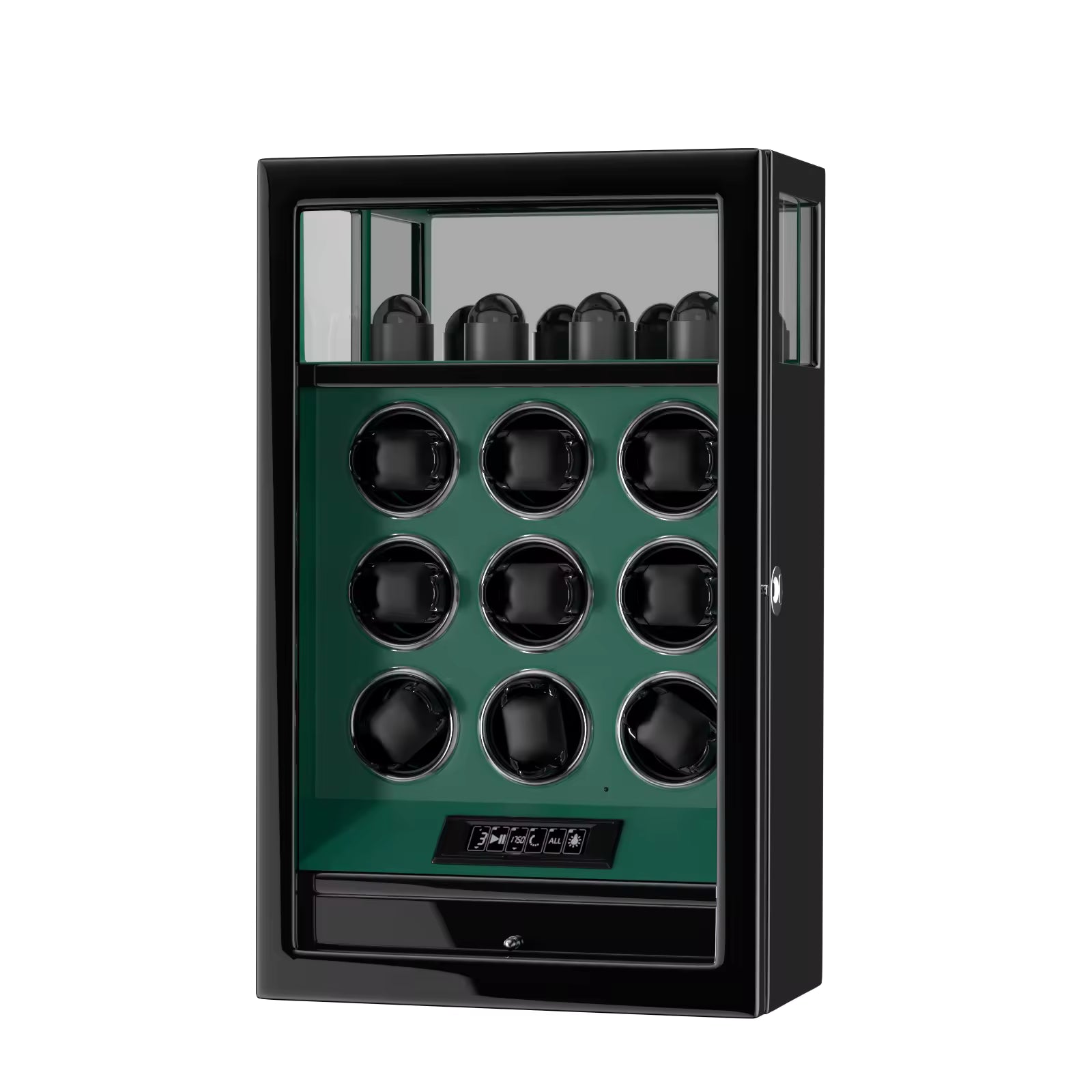 Tachymeters 9 Watch Programmable Watch Winder With Storage - Black
