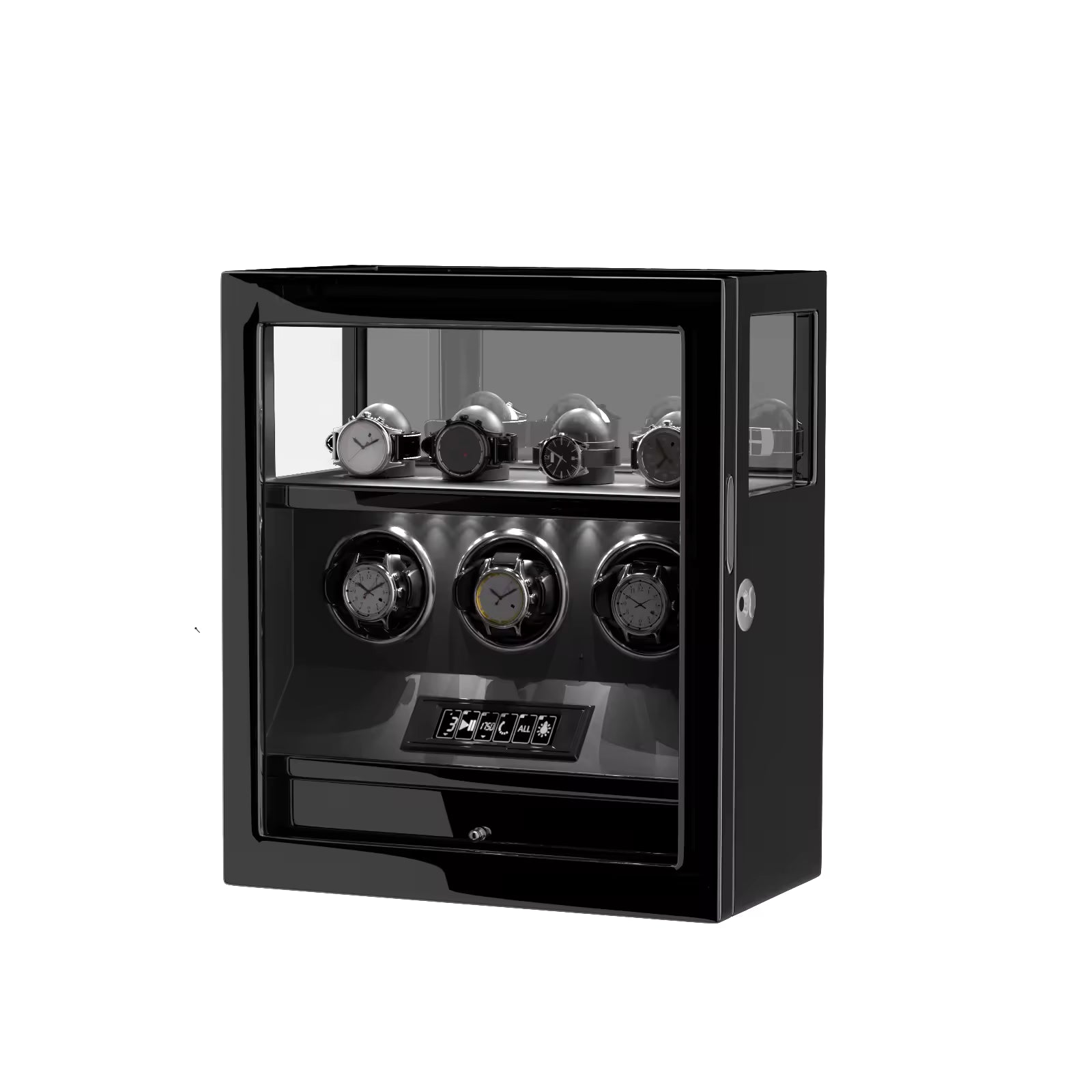 Tachymeters 3 Watch Programmable Watch Winder With Storage - Red
