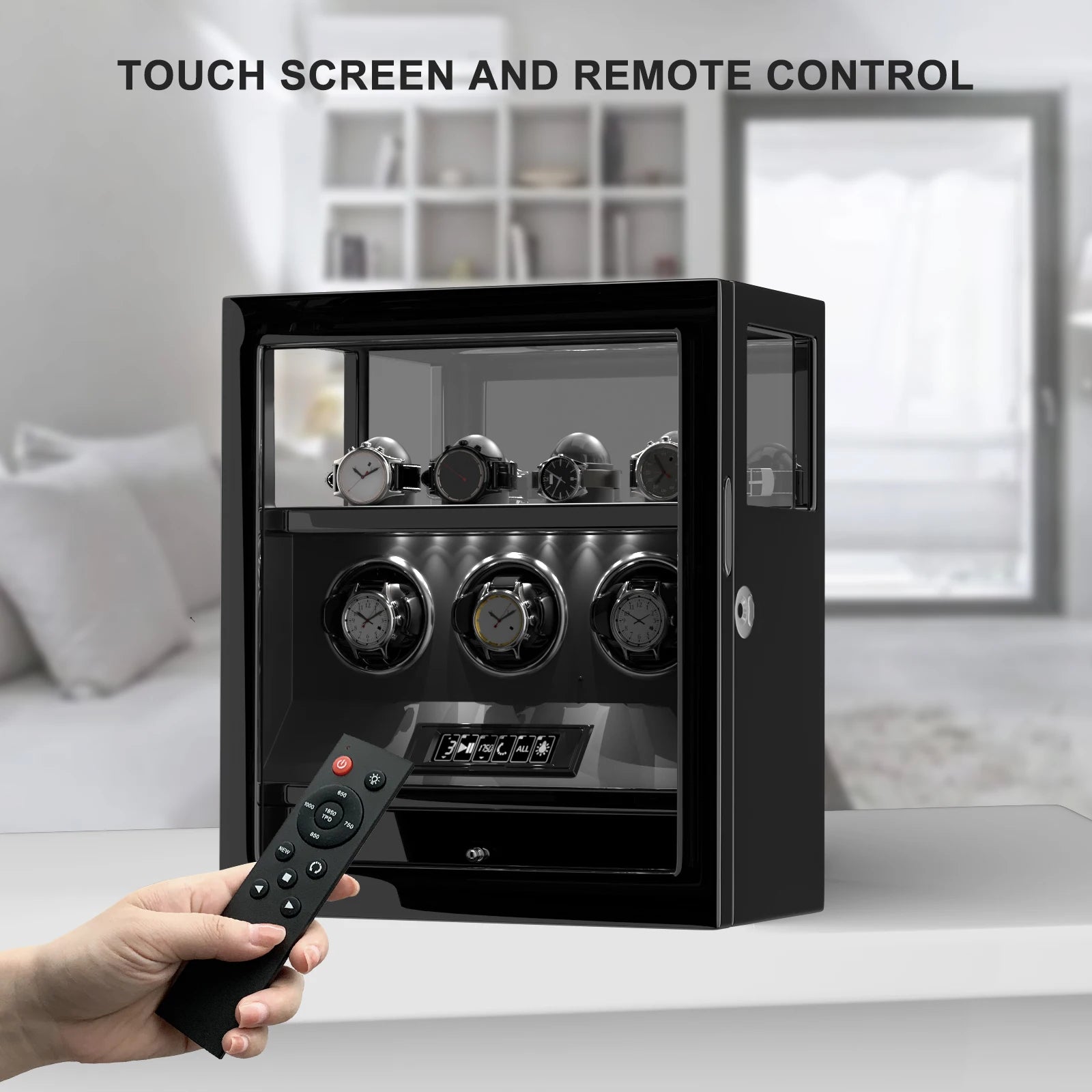 Tachymeters 9 Watch Programmable Watch Winder With Storage - Red