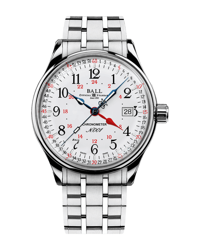 BALL Trainmaster Standard Time GMT 40mm NM3888D S5CJ WH