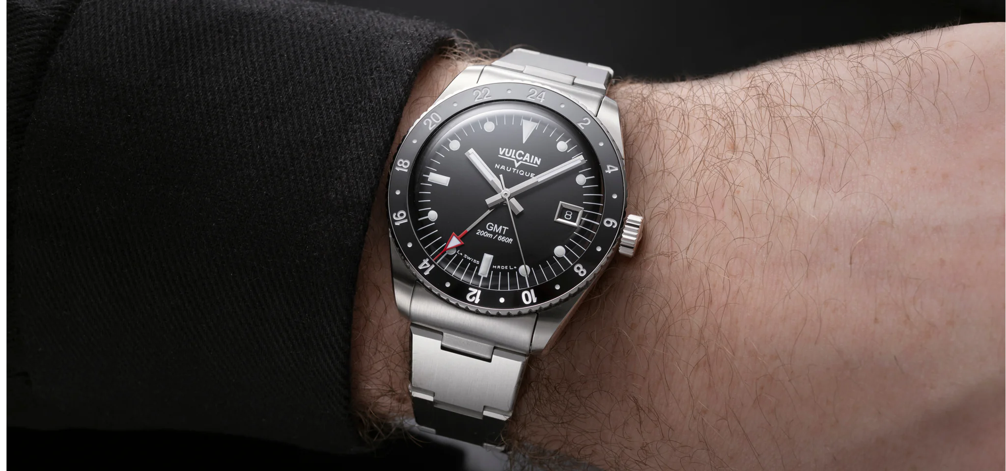 Vulcain Skindiver Nautical GMT Black (38mm) 680174A07