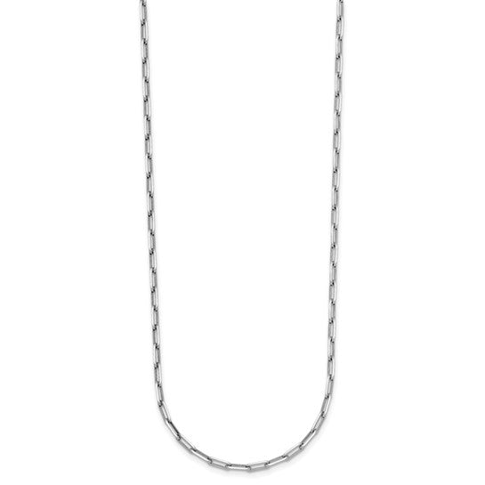 HERCO Platinum Polished Knife-Edge Solid Paper Clip Chain Necklace PTHRN308