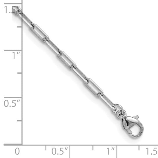 HERCO Platinum Polished Knife-Edge Solid Paper Clip Chain Necklace PTHRN308