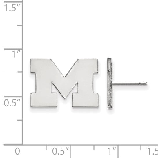 University of Michigan 14k Letter M Small Post Earrings