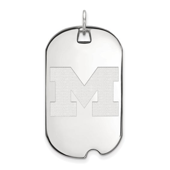 University of Michigan Letter M 14k Large Dog Tag Pendant