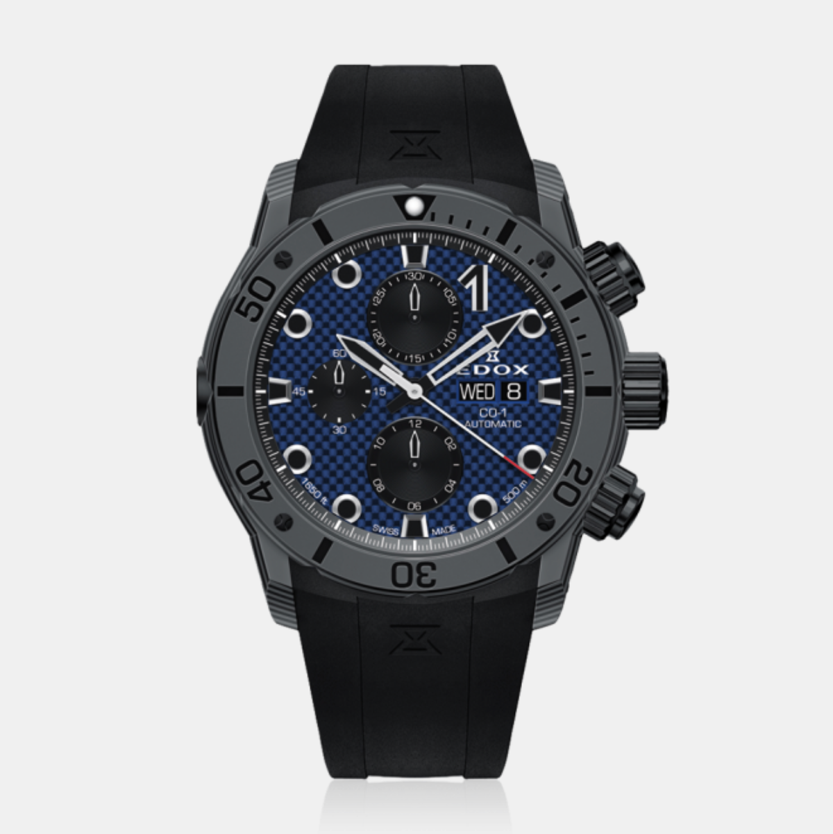 EDOX CO-1 CARBON CHRONOGRAPH AUTOMATIC 01125-CLNGN-BUNN