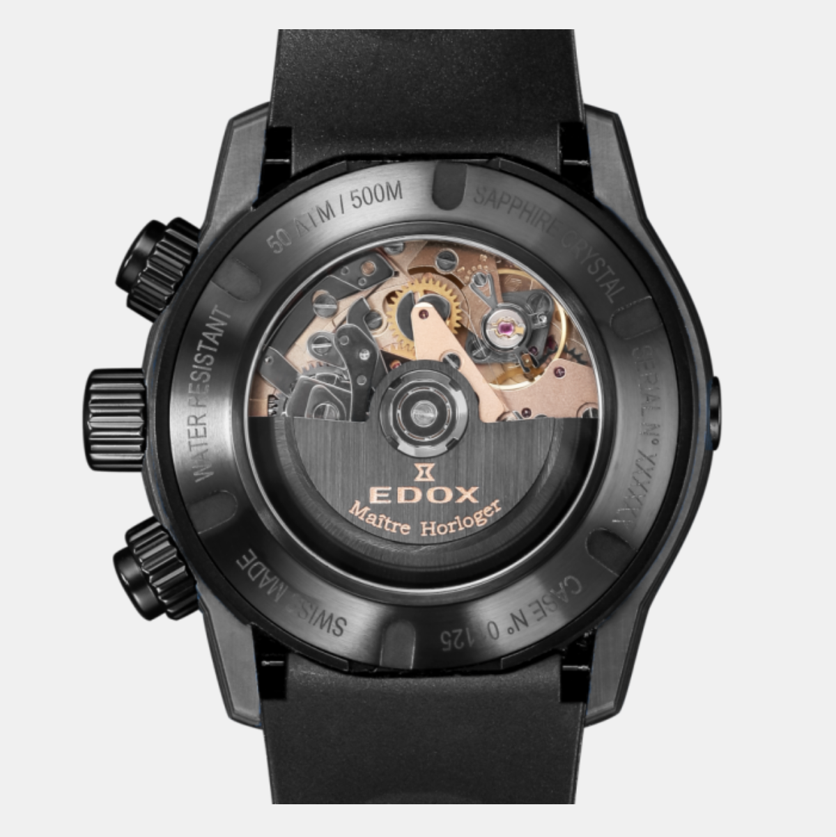 EDOX CO-1 CARBON CHRONOGRAPH AUTOMATIC 01125-CLNGN-BUNN