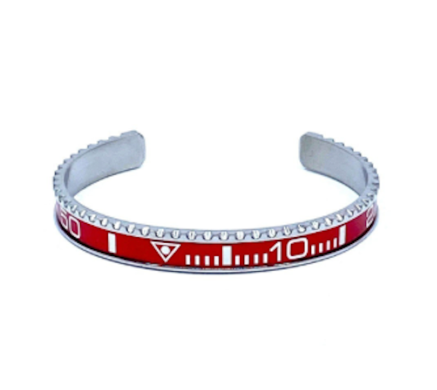 Stainless Steel GMT Watch Bezel Cuff Bangle Bracelet