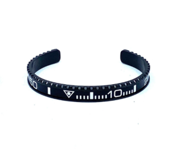 Stainless Steel GMT Watch Bezel Cuff Bangle Bracelet