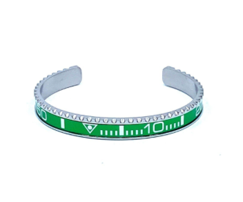 Stainless Steel GMT Watch Bezel Cuff Bangle Bracelet