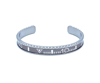 Stainless Steel GMT Watch Bezel Cuff Bangle Bracelet
