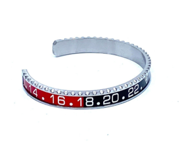 Stainless Steel GMT Watch Bezel Cuff Bangle Bracelet