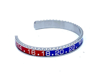 Stainless Steel GMT Watch Bezel Cuff Bangle Bracelet