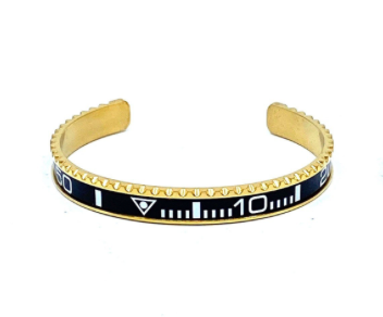 Stainless Steel GMT Watch Bezel Cuff Bangle Bracelet