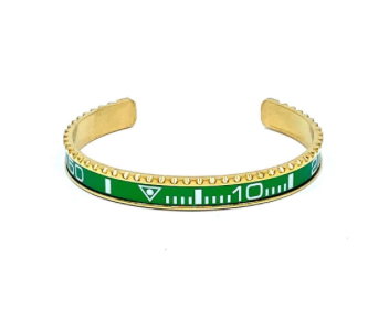 Stainless Steel GMT Watch Bezel Cuff Bangle Bracelet