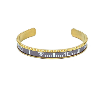 Stainless Steel GMT Watch Bezel Cuff Bangle Bracelet