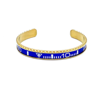 Stainless Steel GMT Watch Bezel Cuff Bangle Bracelet