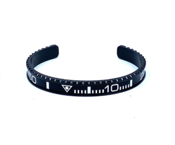 Stainless Steel GMT Watch Bezel Cuff Bangle Bracelet