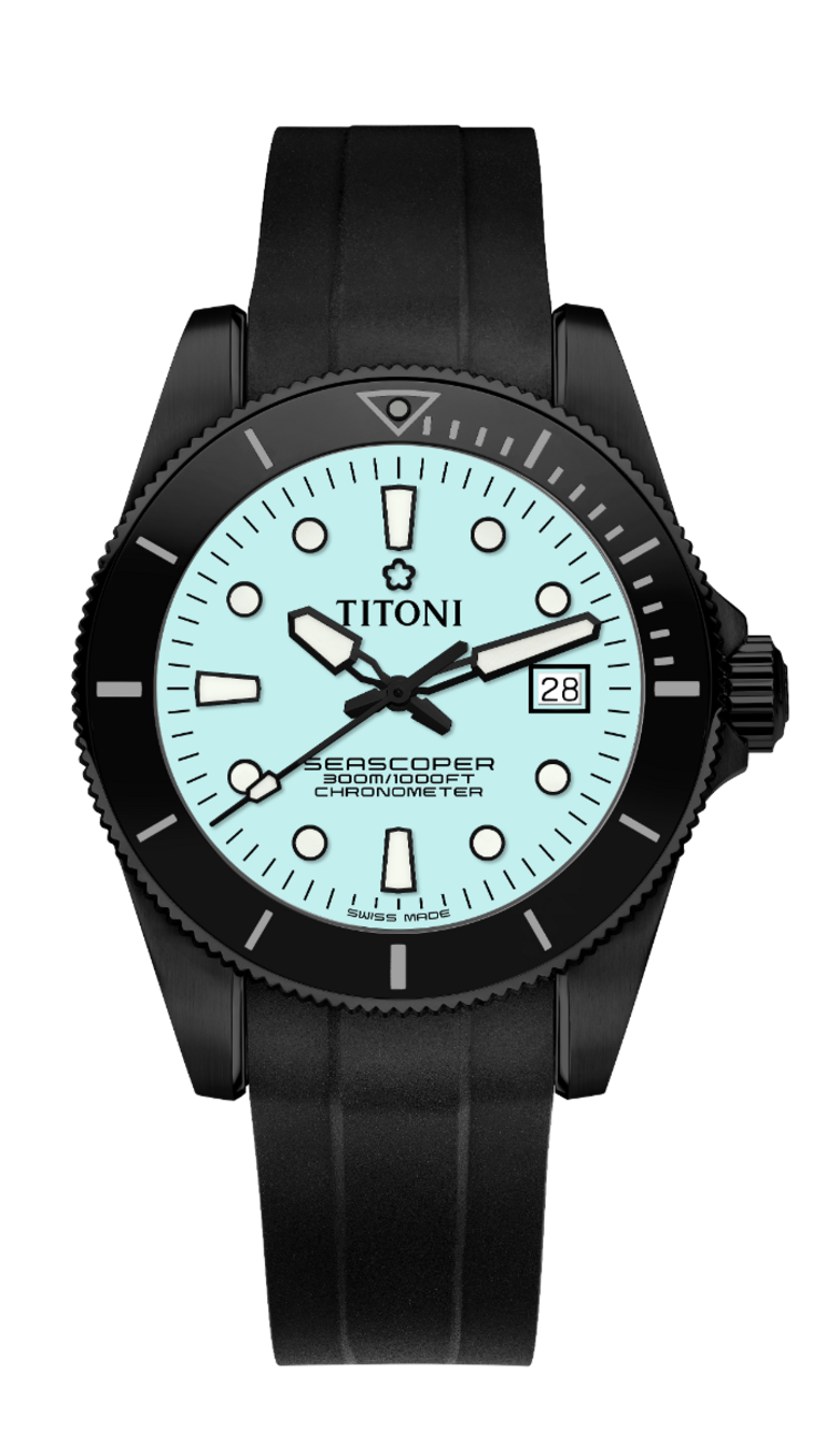 Titoni Seascoper 300 Ice Blue (42mm) 83300 B-BK-R-718