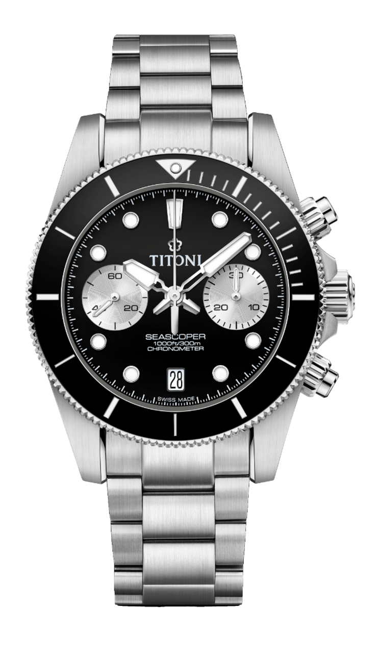 Titoni Seascoper 300 Chronograph Black (42mm) 94300 S-BK-731