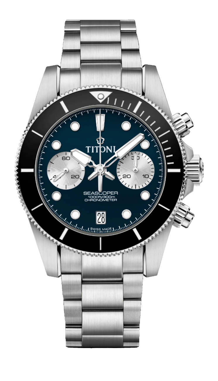Titoni Seascoper 300 Chronograph Blue (42mm) 94300 S-BK-732
